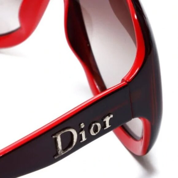 DIOR LADY DIOR SUNGLASSES EL4 (HD) BLACK/RED; NWB - Picture 2 of 8
